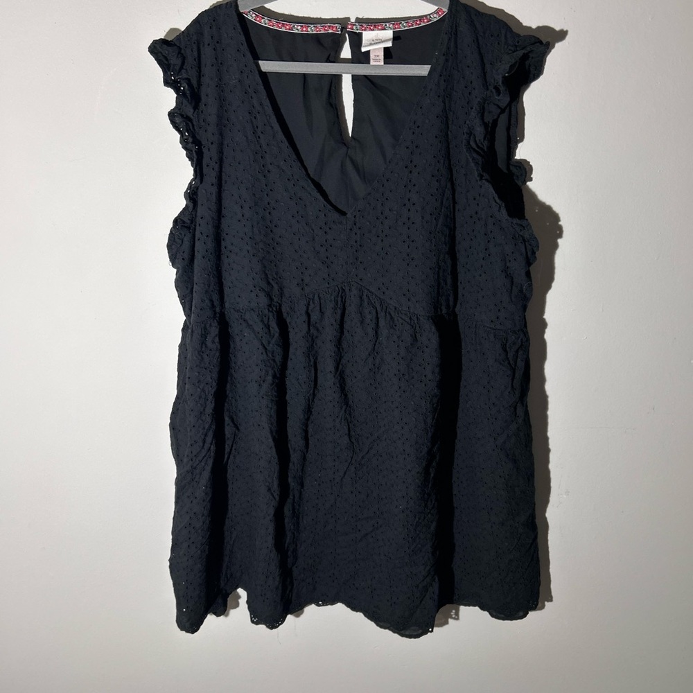 Knox Rose Black Ruffle Sleeve Mini Dress